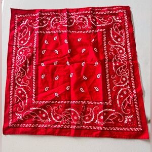 Classic Red Paisley Bandana Scarf